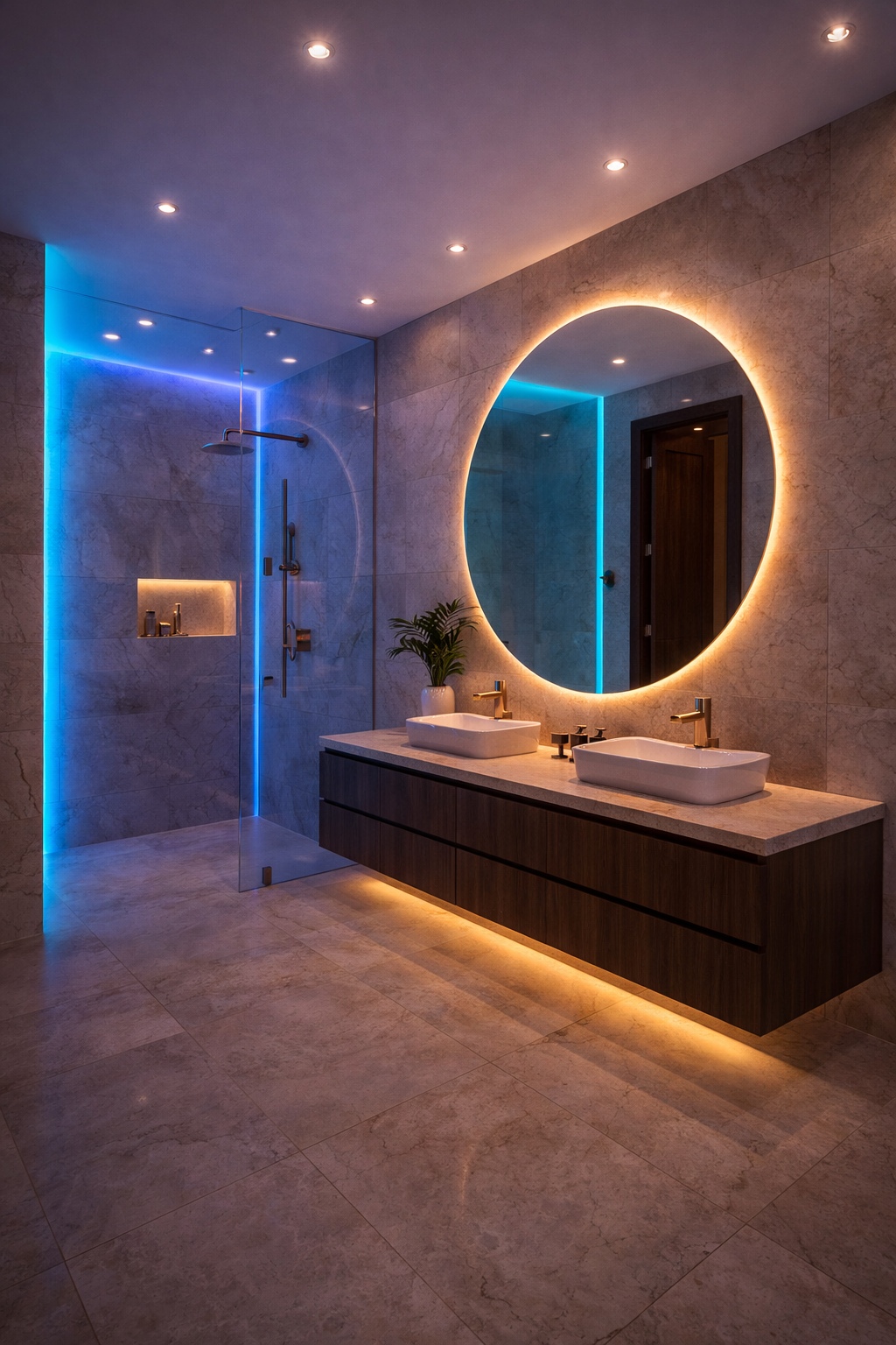 Proyecto de iluminación — baño moderno