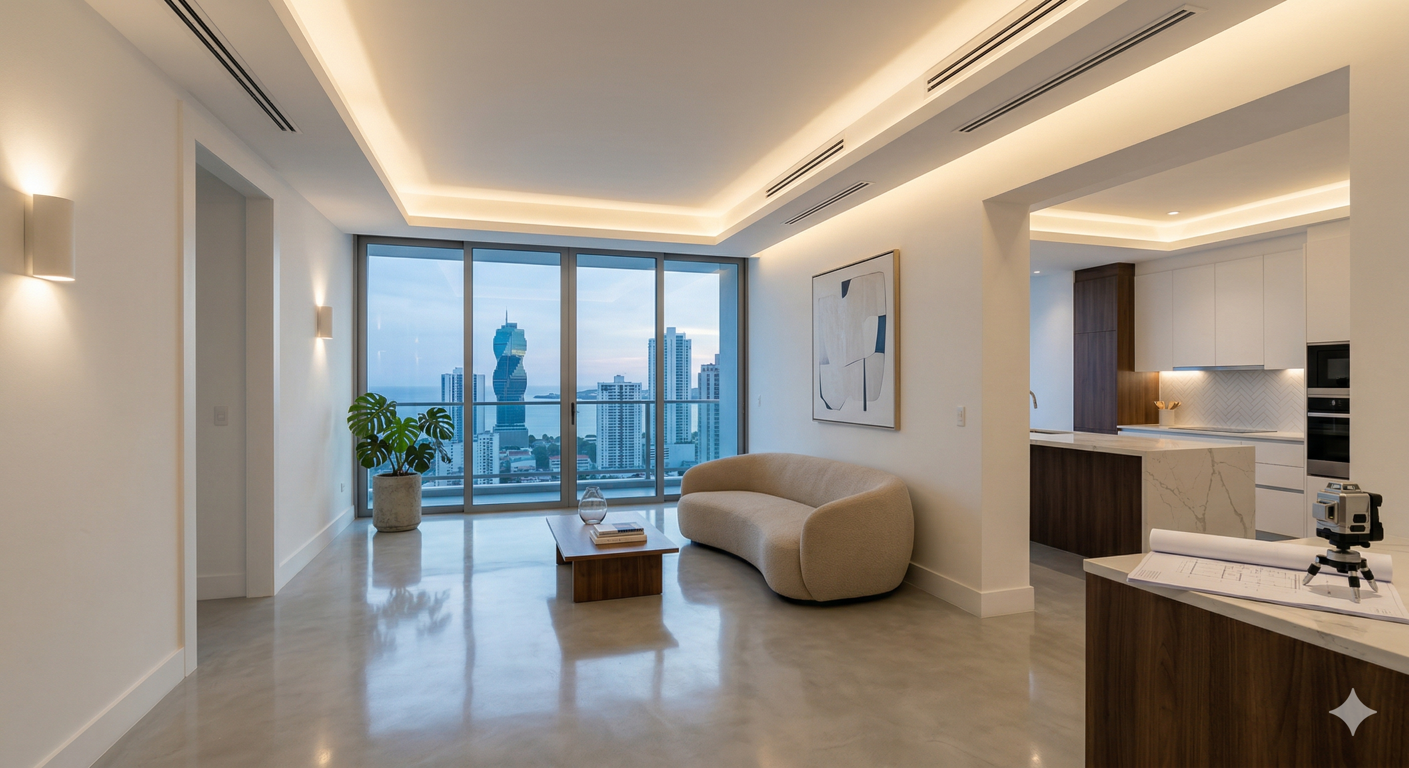 Diseño de iluminación arquitectónica moderna