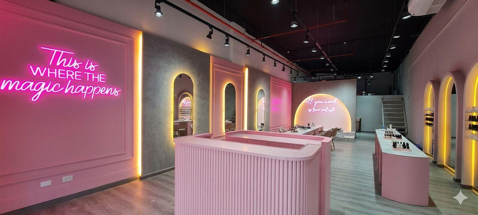 Detalle de muro con microcemento y textura fina